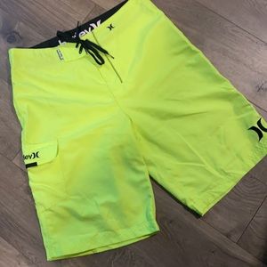 Neon Yellow Hurley Board Shorts